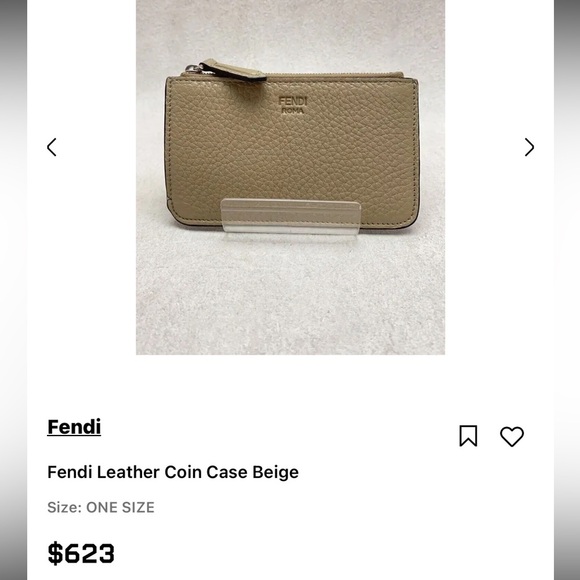 Fendi Roma Beige Leather Card Holder - Picture 7 of 8